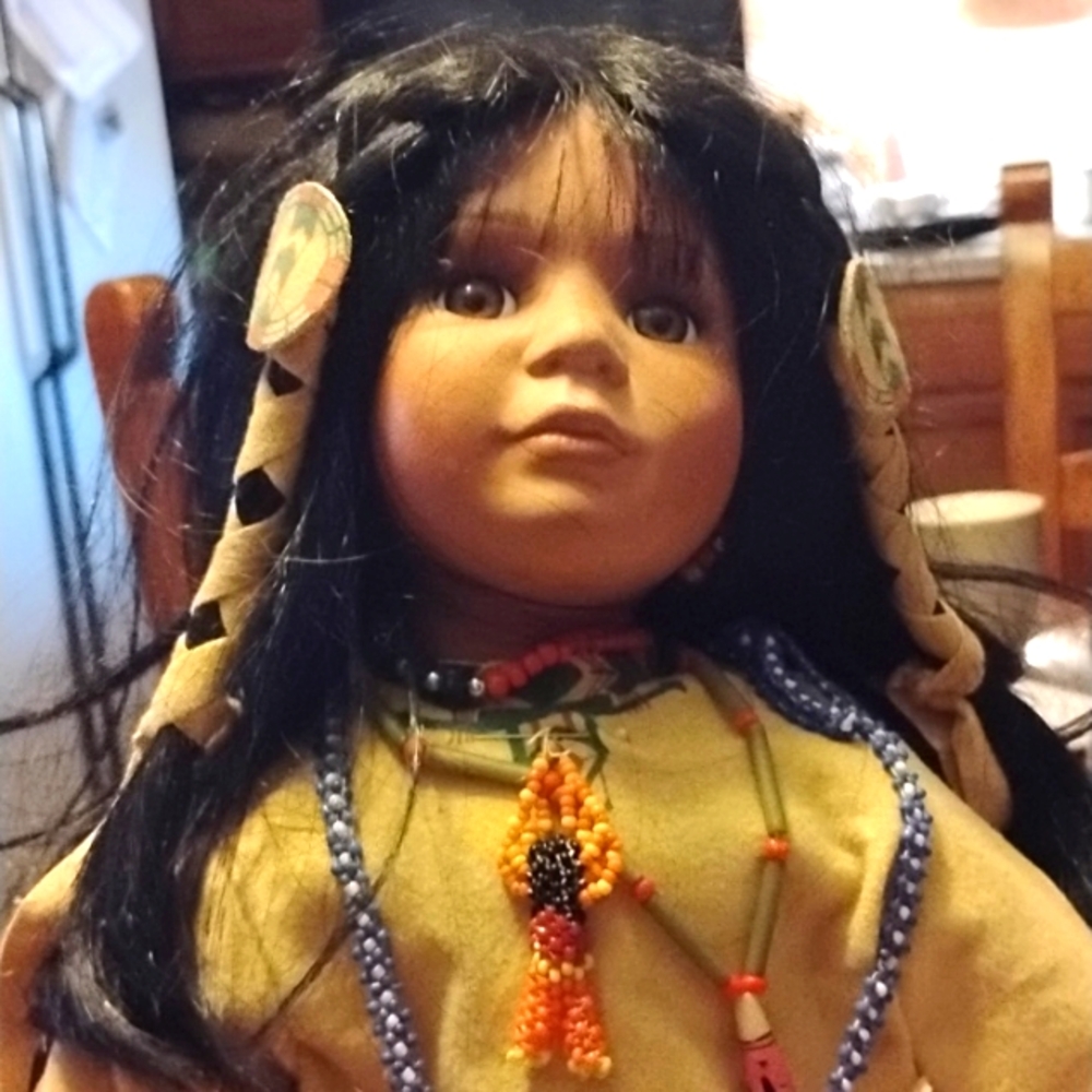 Vintage native American porcelain doll
